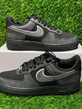 Size 7.5 - Mens Nike Air Force 1 '07 LV8 Black Smoke Casual Shoes - IB6842-002